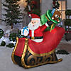 77" Blow-Up Inflatable Santa Sleigh with Built-In LED Lights Outdoor Yard Decoration Image 2