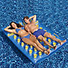 78" Inflatable Blue and Yellow Water Sports 36 Pocket Double Pool Mattress Image 1