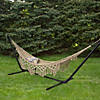 78" x 31" Brown Macrame Hammock with Patterned Tassels Image 1