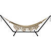 78" x 31" Brown Macrame Hammock with Patterned Tassels Image 3