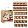 8 1/2" - 11 1/2" Bulk 144 Pc. Medium & Large Christmas Scene Kraft Paper Gift Bag Assortment Image 1