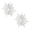 8 1/2" - 9 1/4" White Glitter Snowflake Cardboard Centerpieces - 2 Pc. Image 1