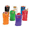 8 1/2" x 12" Bulk 50 Pc. Bright Orange Plastic Goody Bags with Handles Image 3