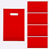 8 1/2" x 12" Bulk 50 Pc. Bright Red Plastic Goody Bags with Handles Image 1