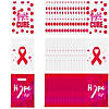 8 1/2" x 12" Bulk 50 Pc. Medium Breast Cancer Awareness Plastic Goody Bags Image 1