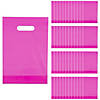 8 1/2" x 12" Bulk 50 Pc. Neon Pink Plastic Goody Bags Image 1