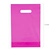 8 1/2" x 12" Bulk 50 Pc. Neon Pink Plastic Goody Bags Image 1