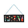 8 1/2" x 3 1/4" Pray Colorful Tissue Paper Acetate Sign Craft Kit - Makes 12 Image 1