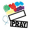 8 1/2" x 3 1/4" Pray Colorful Tissue Paper Acetate Sign Craft Kit - Makes 12 Image 1