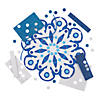 8 1/4" Snowflake Glitter Mosaic Blue & White Foam Craft Kit- Makes 12 Image 1