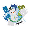 8 1/4" Snowman Welcome Winter Glitter Mosaic Sign Foam Craft Kit- Makes 12 Image 1