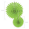 8" - 10" Lime Green Hanging Tissue Paper Fans - 12 Pc. Image 1