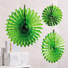 8" - 10" Lime Green Hanging Tissue Paper Fans - 12 Pc. Image 2
