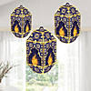 8" - 11" Ramadan Hanging Paper Lanterns - 3 Pc. Image 2