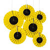 8" - 12" Sunflower Hanging Paper Fans - 6 Pc. Image 1