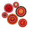 8" - 14" Chinese New Year Hanging Fans - 6 Pc. Image 1
