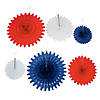 8" - 16" 4th of July Hanging Paper Fans - 12 Pc. Image 1