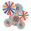 8" - 16" Carnival Hanging Paper Fans - 6 Pc. Image 1