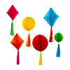 8" - 16" Fiesta Honeycomb Ceiling Decorations with Tassel - 12 Pc. Image 1