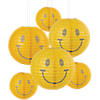 8" - 16" Groovy Smiley Face Hanging Paper Lanterns - 6 Pc. Image 1