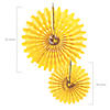 8" - 16" Yellow Hanging Paper Fans - 12 Pc. Image 3