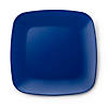 8.5" Blue Flat Rounded Square Disposable Plastic Buffet Plates (50 Plates) Image 1