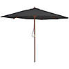 8.5ft Outdoor Patio Market Umbrella with Wooden Pole  Gray Image 1