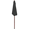 8.5ft Outdoor Patio Market Umbrella with Wooden Pole  Gray Image 2
