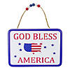 8.75" Metal Patriotic "GOD BLESS AMERICA" Sign with Stars Wall Decor Image 1
