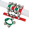 8" - 8 1/4" Jingle Bell Red & Green Nylon Christmas Bracelets - 12 Pc. Image 1