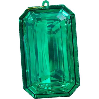 8" Acrylic Rectangle Jewel Ornament: Emerald Green Image 1