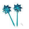 8" Blue Sparkly Plastic Pinwheel Pens &amp;#8211; 12 Pc. Image 1