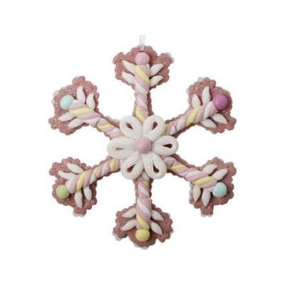 8" Claydough Candy Snowflake Ornament Image 1