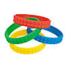8&quot; Color Brick Building Block Party Rubber Bracelets - 12 Pc. Image 1