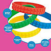8&quot; Color Brick Building Block Party Rubber Bracelets - 12 Pc. Image 1