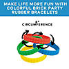 8&quot; Color Brick Building Block Party Rubber Bracelets - 12 Pc. Image 2