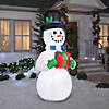 8 Ft. Blow-Up Inflatable Snowman with Present & Built-In LED Lights Outdoor Yard Decoration Image 1