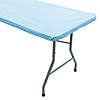 8 Ft. Blue &amp; White Argyle Fitted Rectangle Disposable Plastic Tablecloth Image 1
