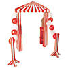 8 Ft. Carnival Arch Red & White Cardboard Stand-Up with String Stands Image 1