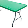 8 Ft. Green Fitted Rectangle Plastic Tablecloth Image 1