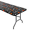 8 Ft. Halloween Jack-O'-Lanterns &amp; Bones Fitted Plastic Tablecloth Image 1