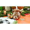 8 Ft. Orange Fitted Rectangle Disposable Plastic Tablecloth Image 2