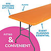 8 Ft. Orange Fitted Rectangle Disposable Plastic Tablecloth Image 3