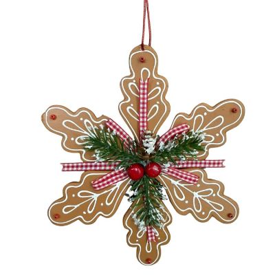 8" Gingerbread Snowflake Ornament Image 1
