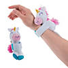 8" Hugging Magical White Unicorn Stuffed Slap Bracelets - 12 Pc. Image 1