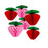 8" Large Strawberry-Shaped Honeycomb Ceiling Decorations - 6 Pc. Image 1