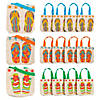 8" Mini Flip Flop Canvas Tote Bags - 12 Pc. Image 1