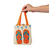 8" Mini Flip Flop Canvas Tote Bags - 12 Pc. Image 2