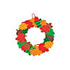 8" Multicolor Fall Leaves Paper Wreath Craft Kit &amp;#8211; Makes 12 Image 1