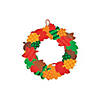 8" Multicolor Fall Leaves Paper Wreath Craft Kit &amp;#8211; Makes 12 Image 2